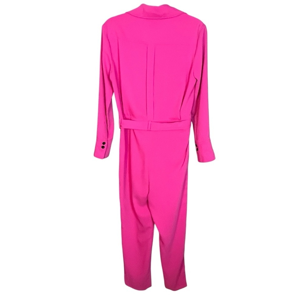 Revolve Kenzo Fuchsia Belted Jumpsuit Cropped Leg Crepe Women’s Size 36 US 4-6 - Picture 3 of 9
